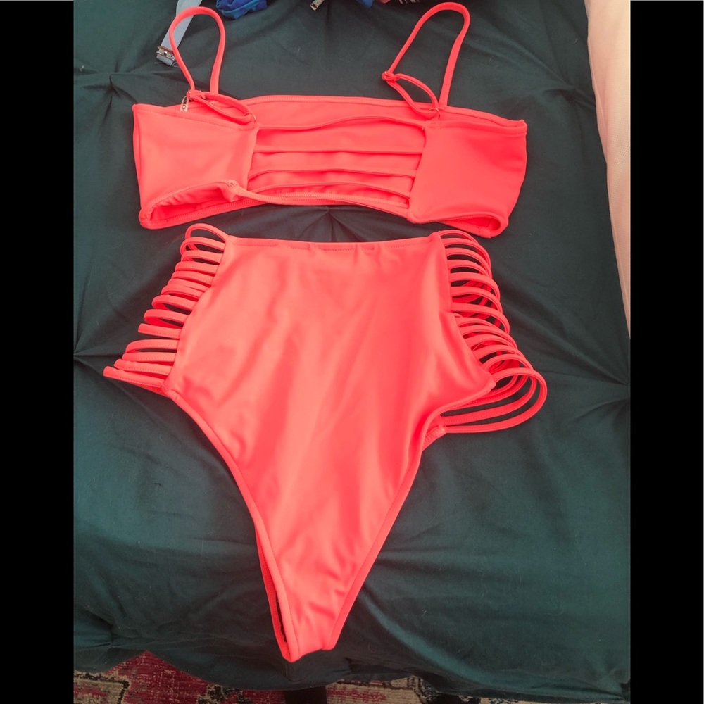 Fashion Nova high waisted, cheeky, bikini.